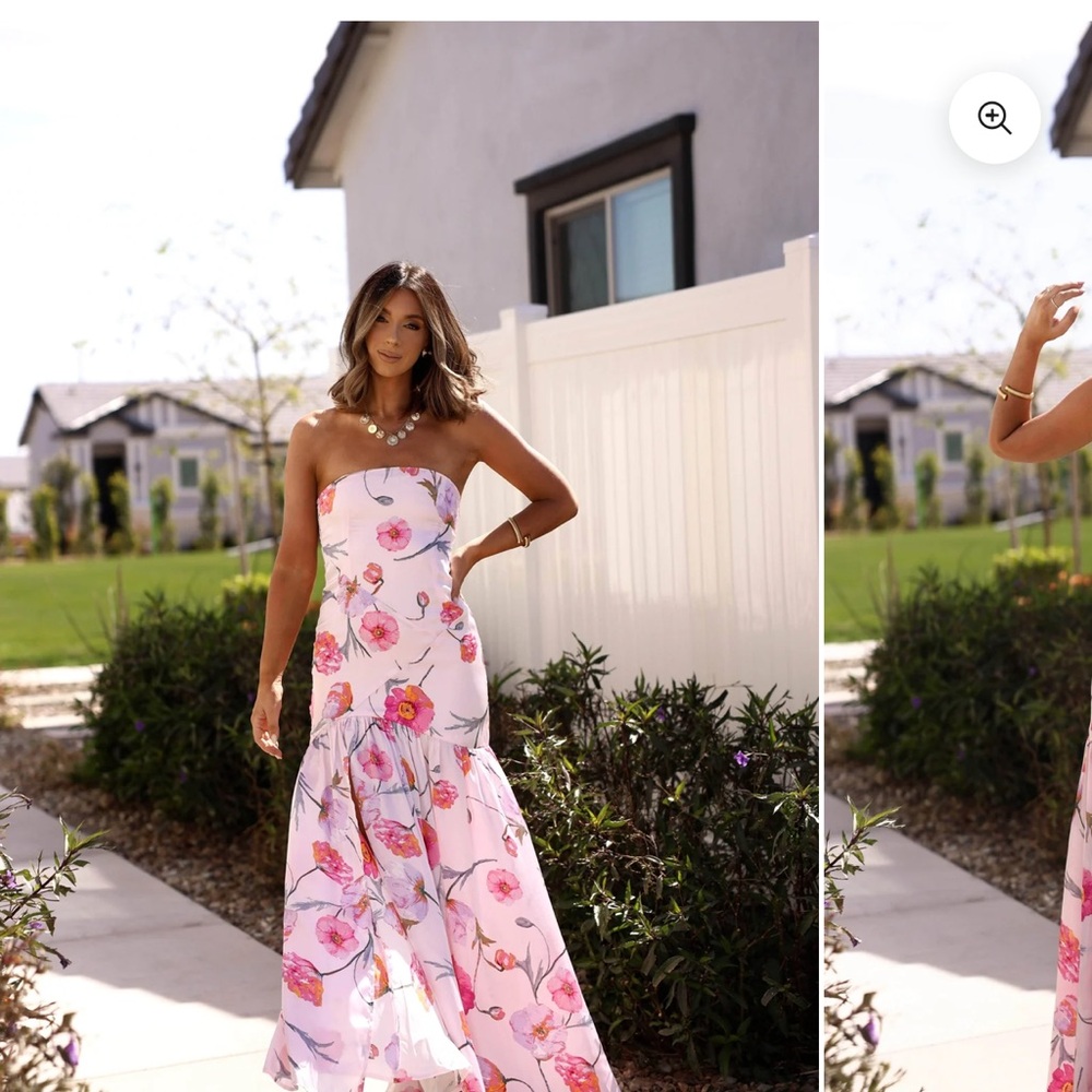 Floral Strapless Maxi Dress